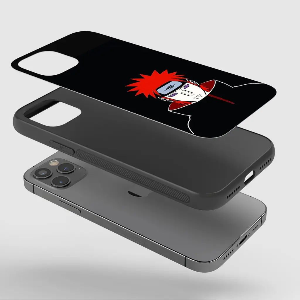 Angled View Of Pain Minimalist Silicone Armored Phone Case With Sleek Design