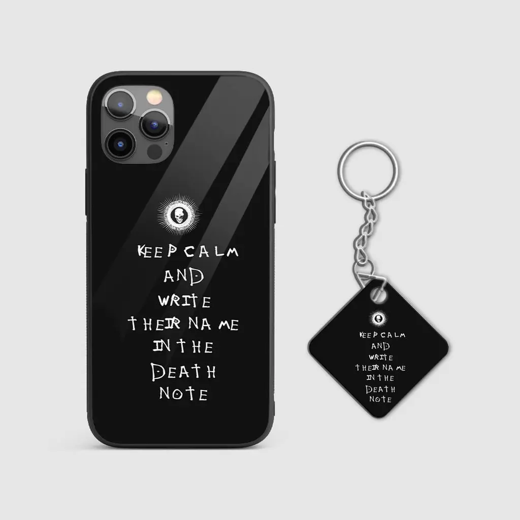 DeathNoteQuoteGlassPhoneCaseWithKeychain DeathNoteQuoteGlassPhoneCaseWithKeychain