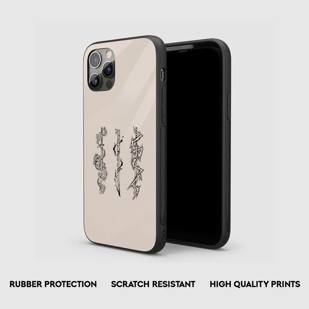 DemonSlayerTrioSwordsGlassPhoneCaseSideView DemonSlayerTrioSwordsGlassPhoneCaseSideView