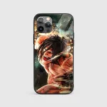 ErenYeagerTitanActionGlassPhoneCaseBackView