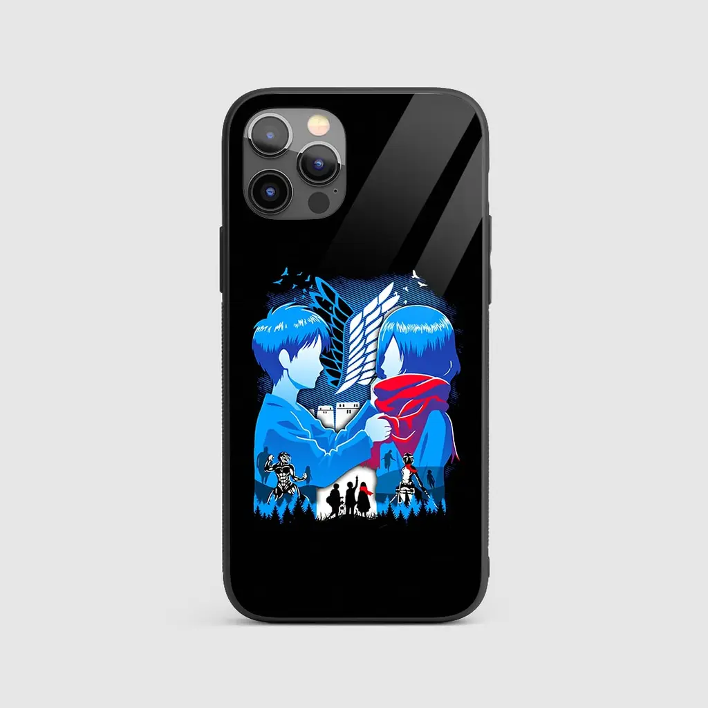 ErenandMikasaGlassPhoneCaseBackView ErenandMikasaGlassPhoneCaseBackView