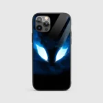 Glowing Blue Eyes Silicone Armored Phone Case Front View Min