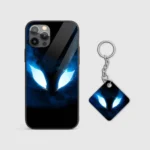 Glowing Blue Eyes Silicone Armored Phone Case Front View Min