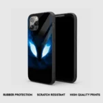 Glowing Blue Eyes Silicone Armored Phone Case Front View Min