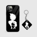 GohanBlack WhiteGlassPhoneCoverbackview