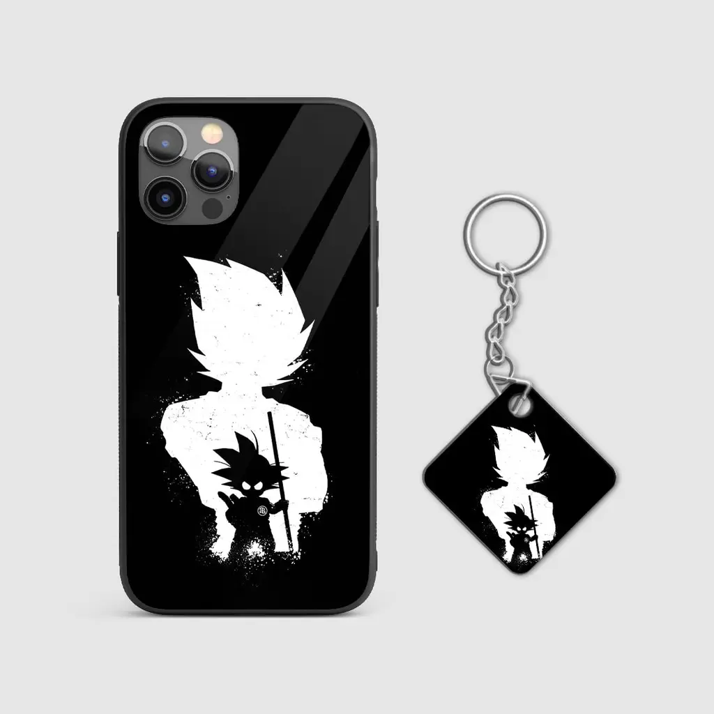 GohanBlackWhiteGlassPhoneCoverwithkeychain GohanBlackWhiteGlassPhoneCoverwithkeychain