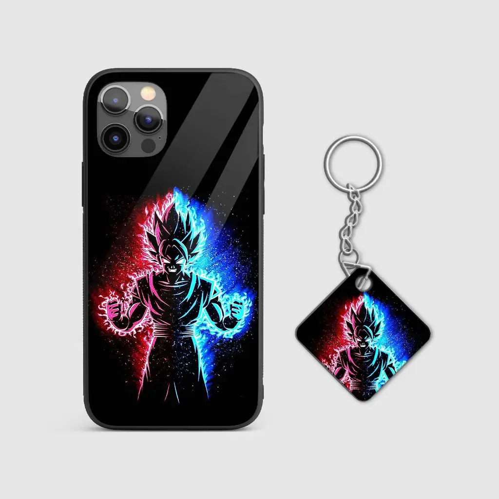 GokuAndVegetaFusionGlassPhoneCaseWithKeychain GokuAndVegetaFusionGlassPhoneCaseWithKeychain