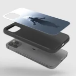 GokuBlackandWhiteGlassPhoneCaseBackView