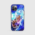 GokuBlueKaiokenGlassPhoneCaseBackView