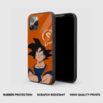 GokuOrangeThemedGlassPhoneCaseBackView