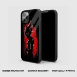 GokuRedGlassPhoneCaseBackView