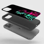 Goku Neon Silicone Armored Phone Case Front View