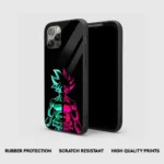 Goku Neon Silicone Armored Phone Case Front View