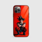 Goku Red Silicone Armored Phone Case Front View Min