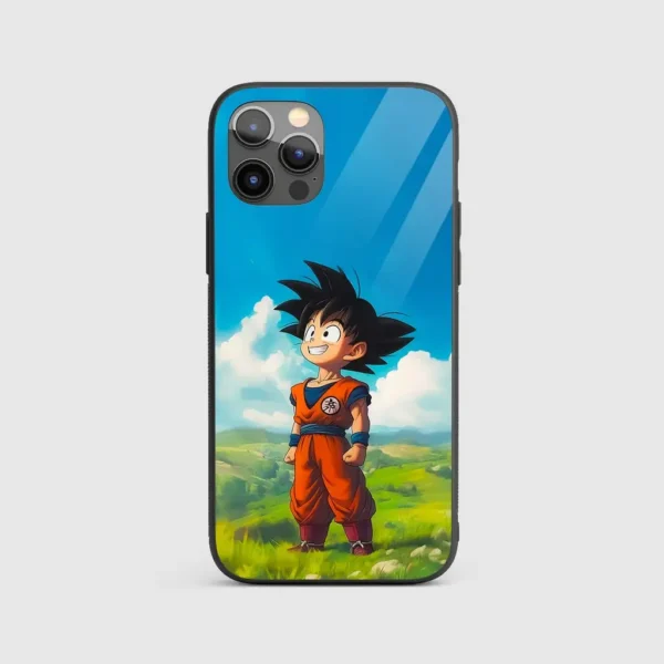 Goku Scene Silicone Armored Phone Case Front View