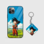 Goku Scene Silicone Armored Phone Case Front View