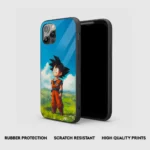 Goku Scene Silicone Armored Phone Case Front View