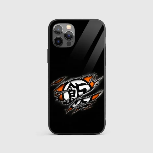 Goku Symbol Minimal Silicone Armored Phone Case Front View