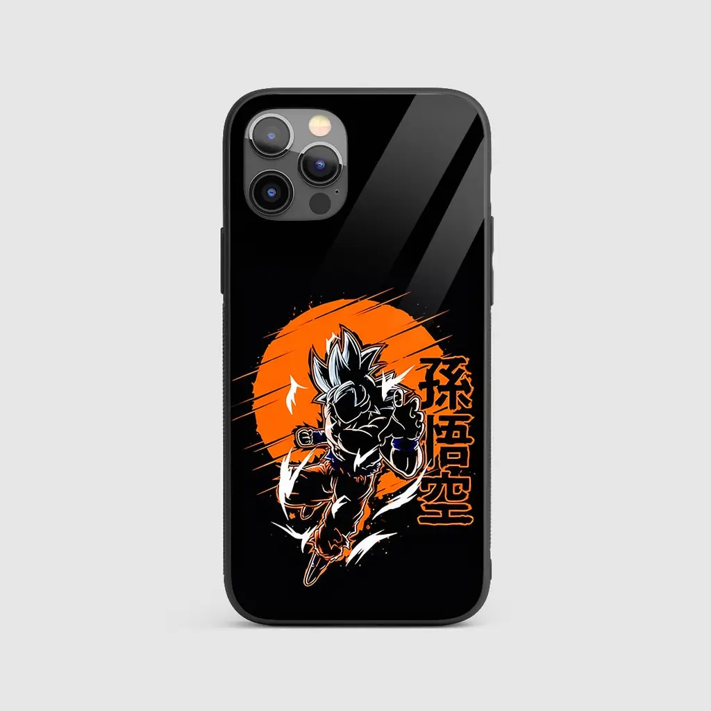 Goku Ultra Instinct Form Silicone Armored Phone Case Front View