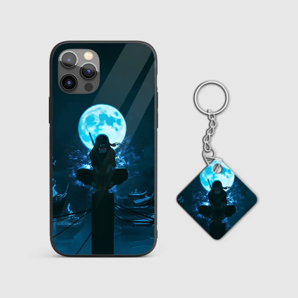 ItachiUchihaBlueMoonGlassPhoneCoverwithkeychain ItachiUchihaBlueMoonGlassPhoneCoverwithkeychain