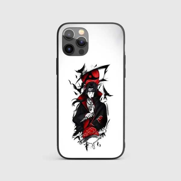 ItachiUchihaWhiteGlassPhoneCoverbackview