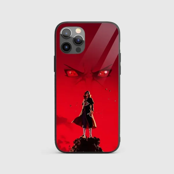 Itachi Eye Silicone Armored Phone Case Front View