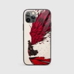 Itachi Feather Silicone Armored Phone Case Front View
