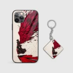 Itachi Feather Silicone Armored Phone Case Front View