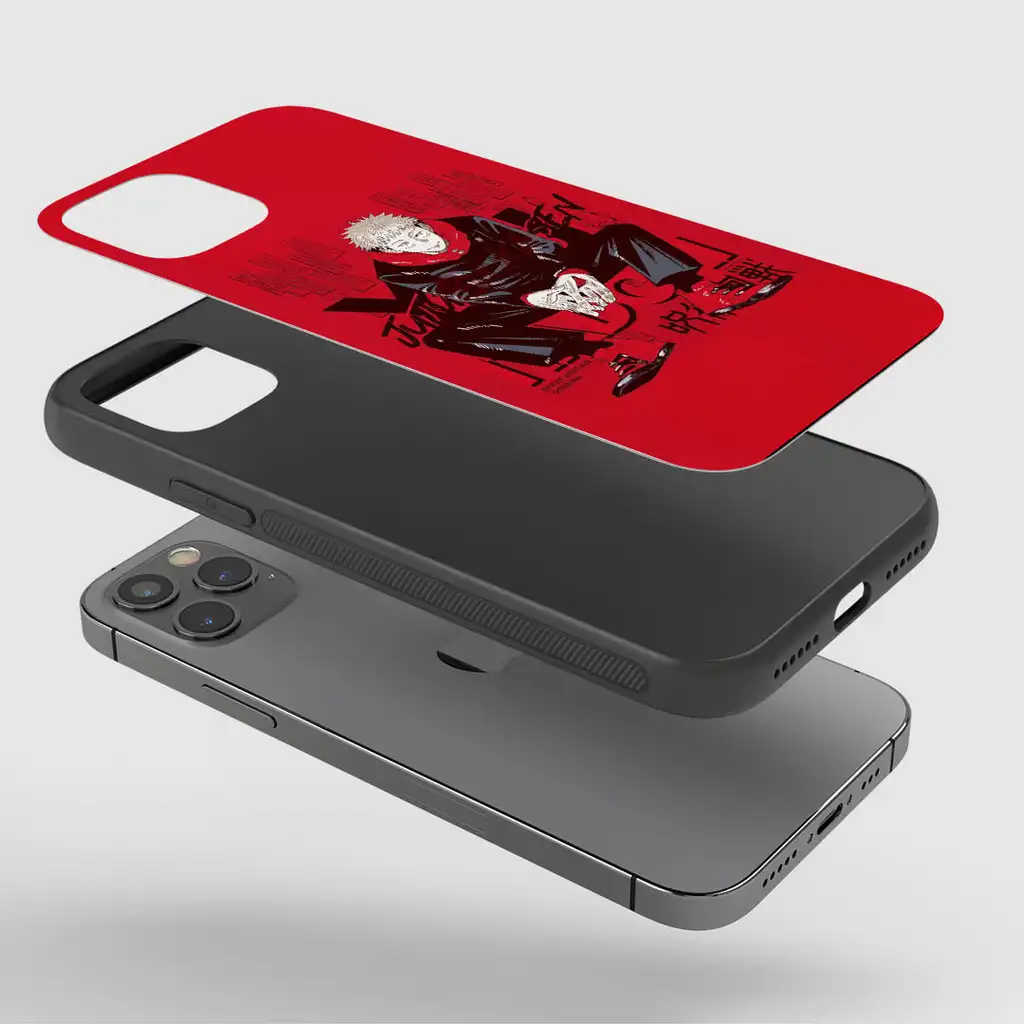 JujutsuKaisenYujiGlassPhoneCaseExploded JujutsuKaisenYujiGlassPhoneCaseExploded