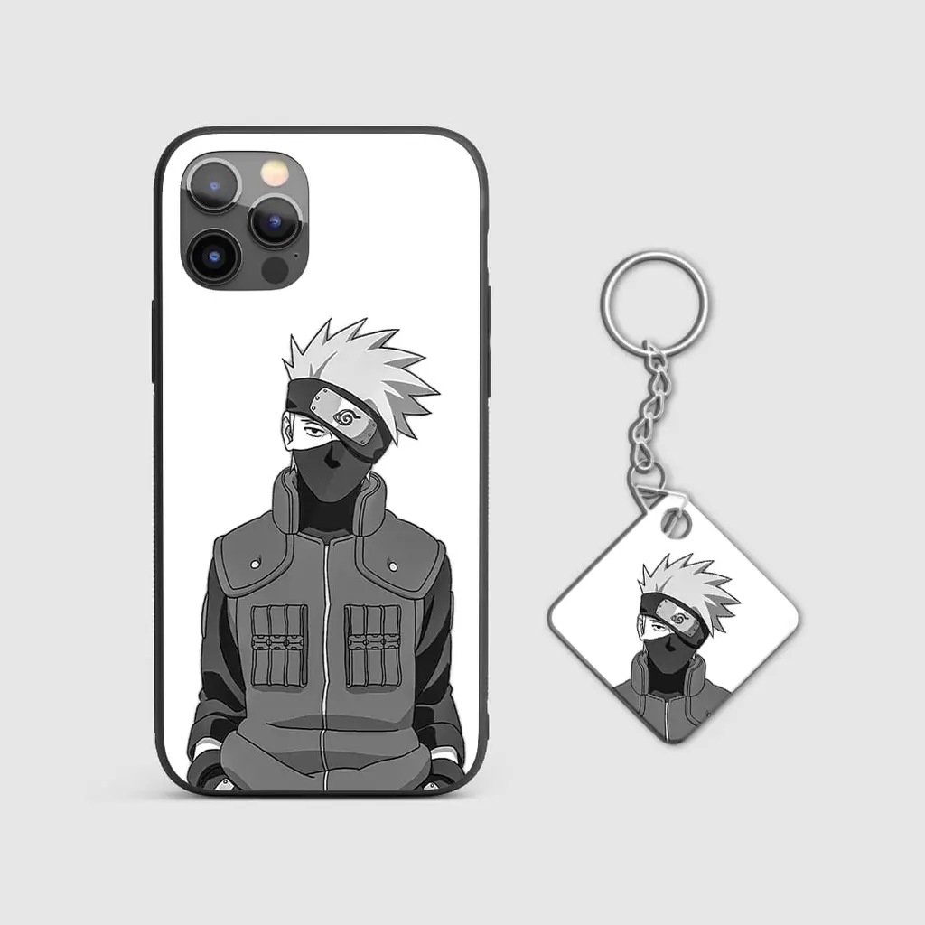 KakashiHatakeBlackWhiteGlassPhoneCoverwithkeychain KakashiHatakeBlackWhiteGlassPhoneCoverwithkeychain