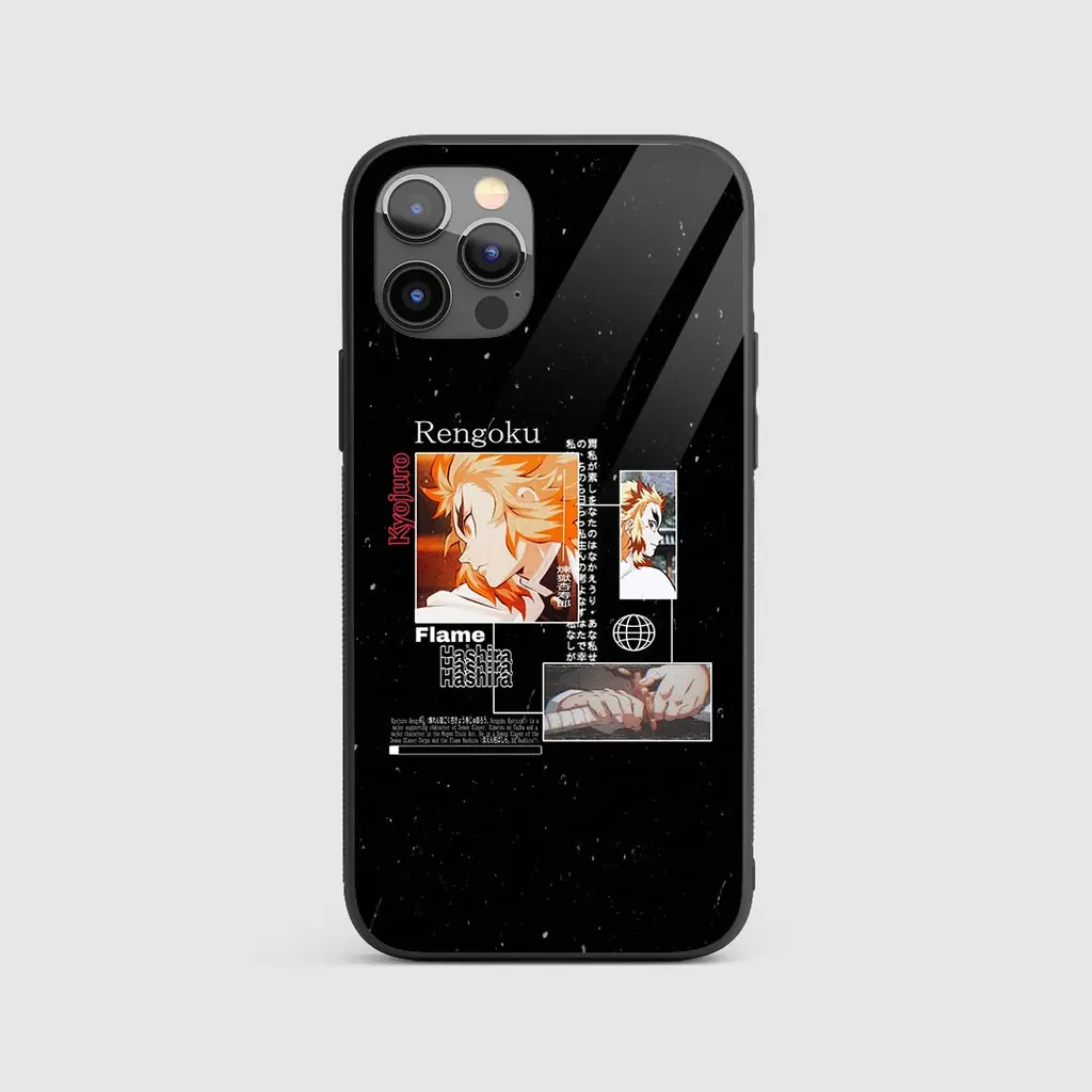 KyojuroRengokuFlameHashiraGlassPhoneCaseBackView KyojuroRengokuFlameHashiraGlassPhoneCaseBackView