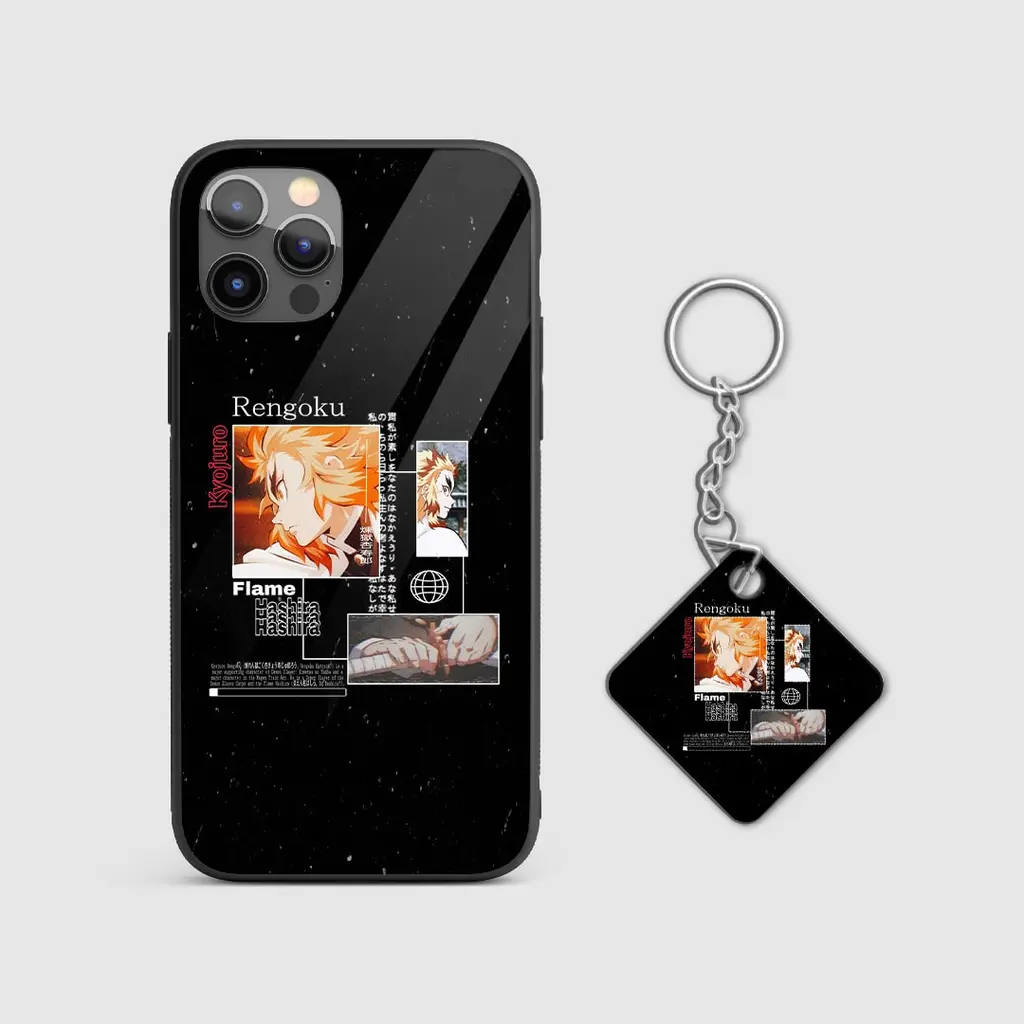 KyojuroRengokuFlameHashiraGlassPhoneCaseWithKeychain KyojuroRengokuFlameHashiraGlassPhoneCaseWithKeychain