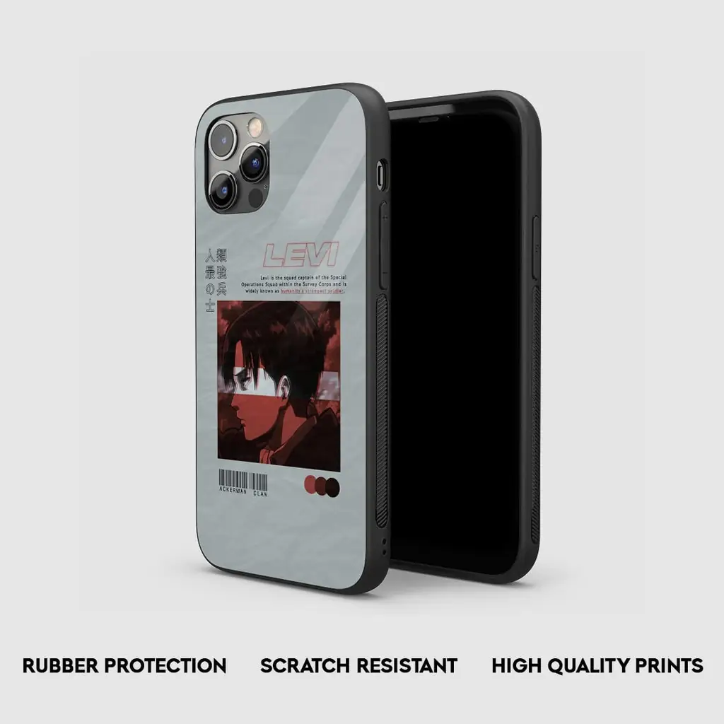 LeviAckermanClanGlassPhoneCaseSideView LeviAckermanClanGlassPhoneCaseSideView