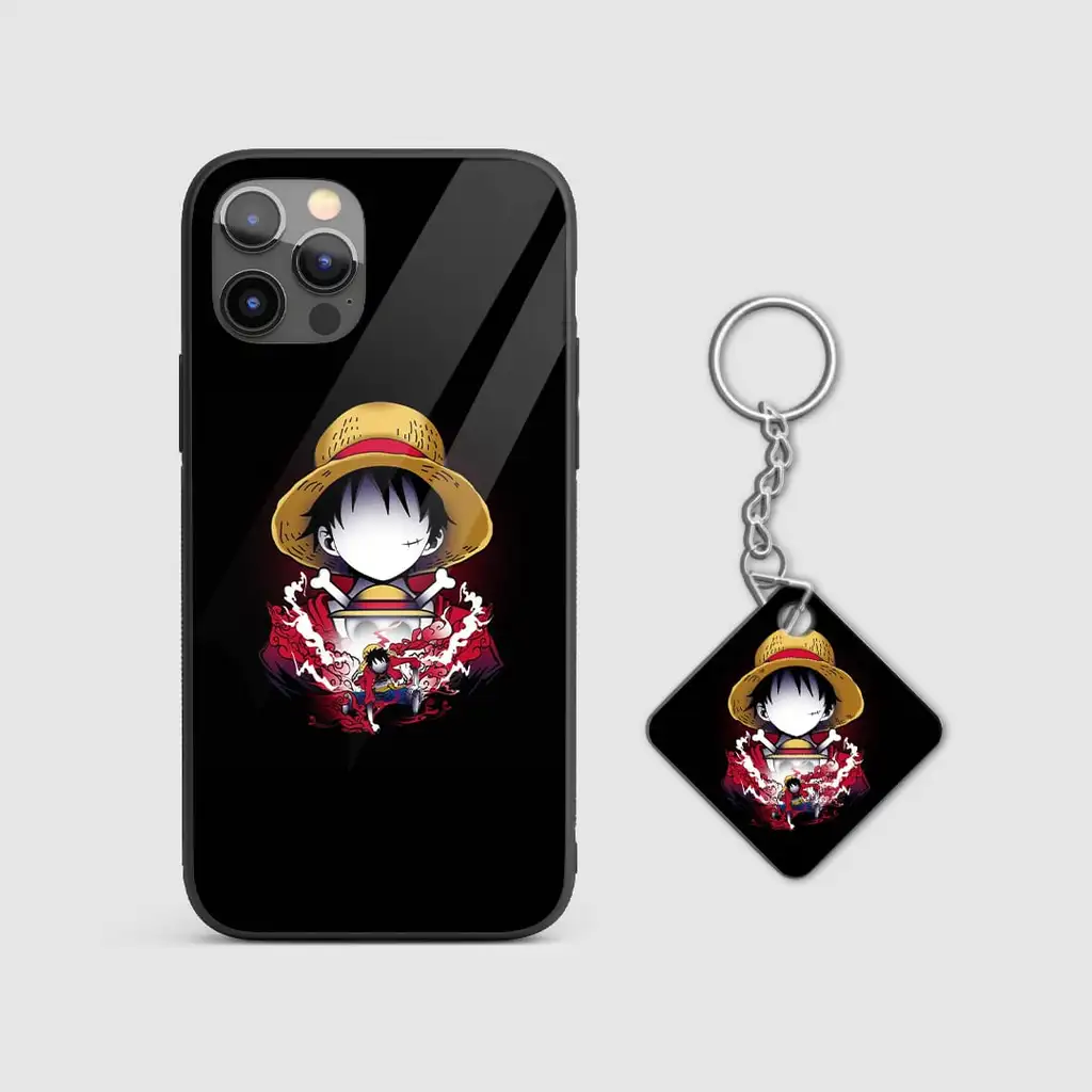 LuffyGearArtGlassPhonecasewithkeychain LuffyGearArtGlassPhonecasewithkeychain