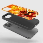 LuffyOrangeFlameGlassPhonecasebackview