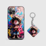 Luffy Graffiti Silicone Armored Phone Case Front View