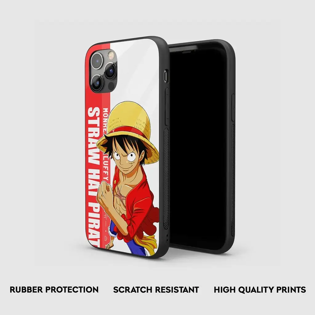 MonkeyDLuffyGraphicGlassPhonecasesideview MonkeyDLuffyGraphicGlassPhonecasesideview