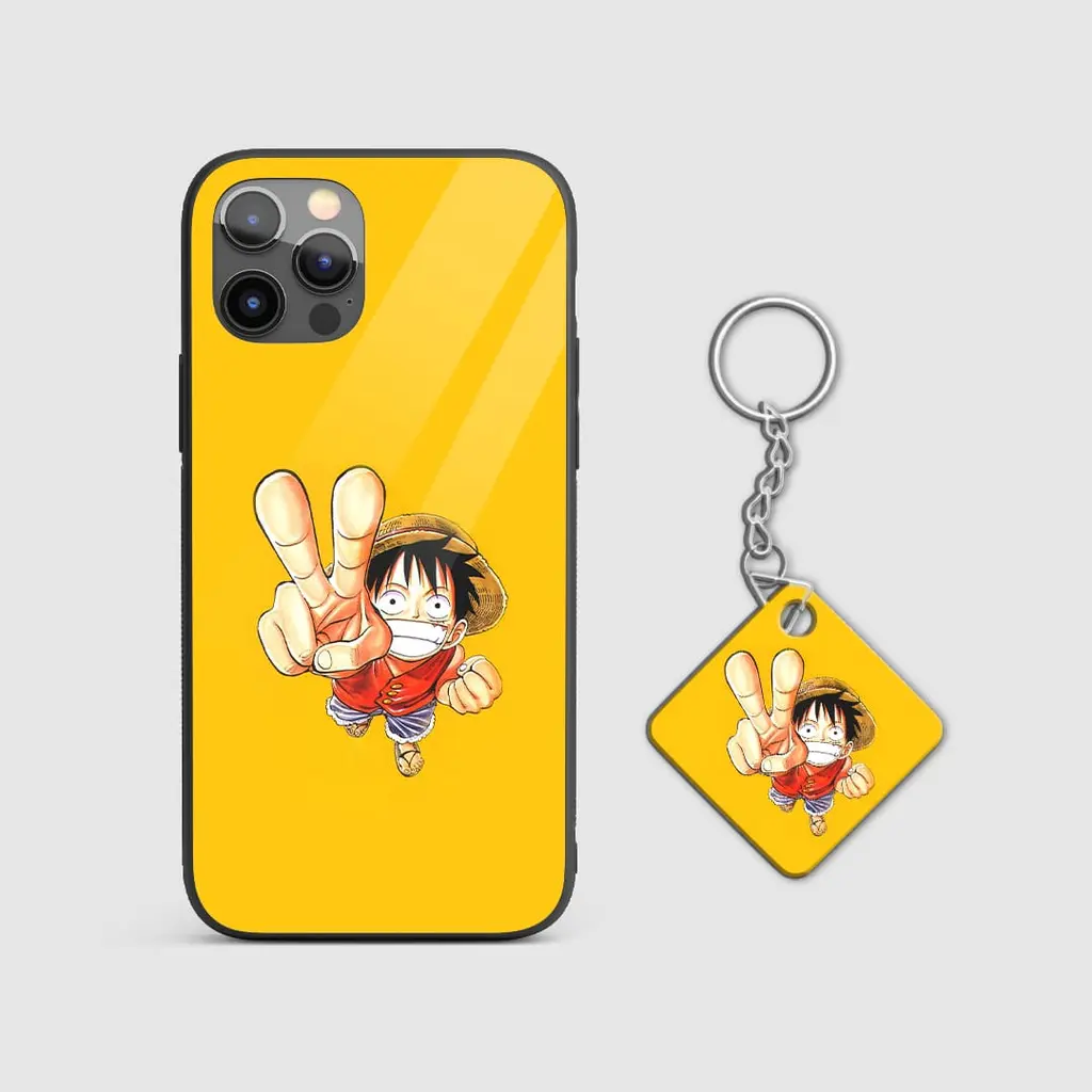 MonkeyDLuffyYellowGlassPhonecasewithkeychain MonkeyDLuffyYellowGlassPhonecasewithkeychain