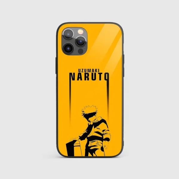 Naruto Uzumaki Yellow Silicone Armored Phone Case Front View