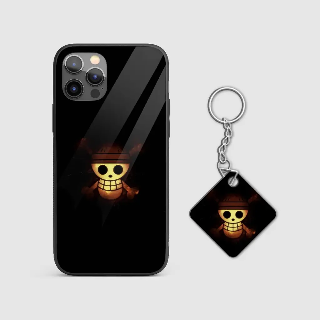 OnePieceSkullSymbolGlassPhonecasewithkeychain OnePieceSkullSymbolGlassPhonecasewithkeychain