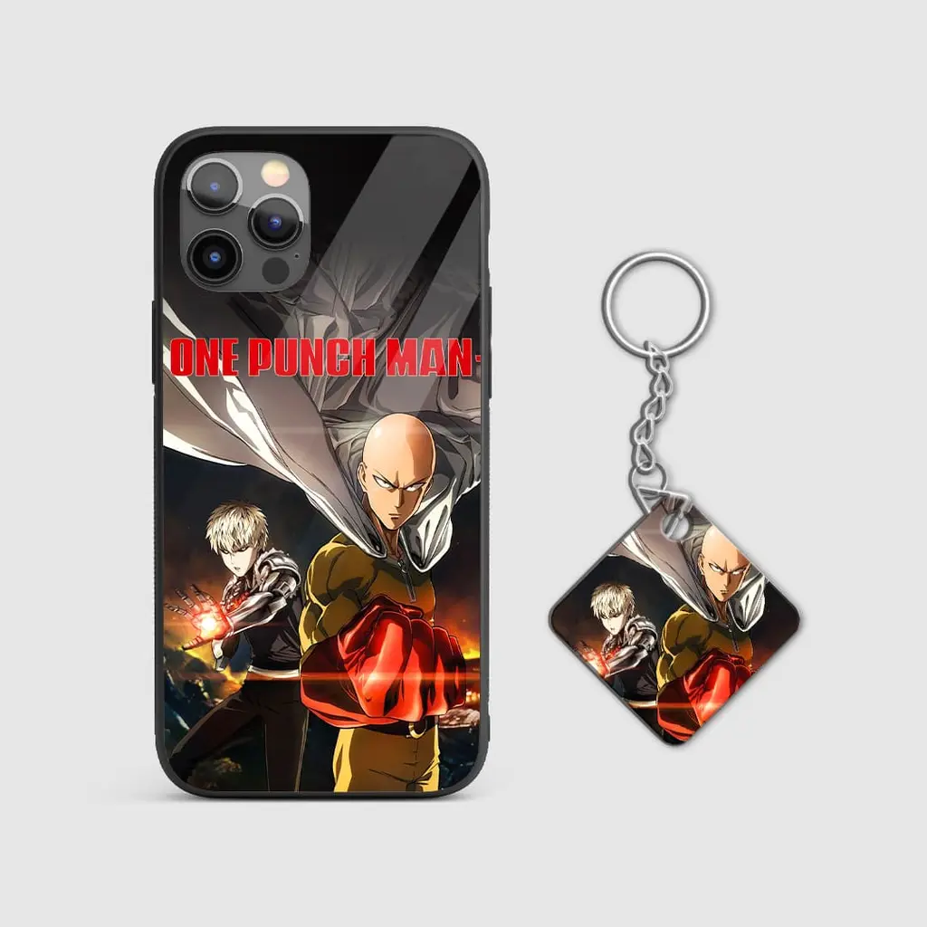 OnePunchManAnimeGlassPhoneCaseWithKeychain OnePunchManAnimeGlassPhoneCaseWithKeychain