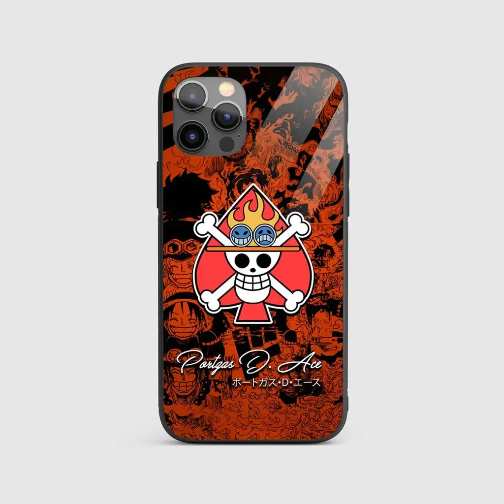 PortgasDAceSymbolDesignGlassPhoneCasebackview PortgasDAceSymbolDesignGlassPhoneCasebackview