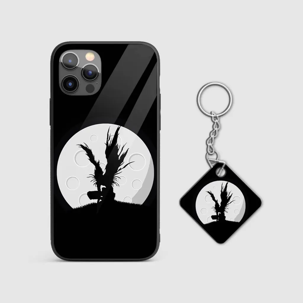 RyukBlackandWhiteGlassPhoneCaseWithKeychain RyukBlackandWhiteGlassPhoneCaseWithKeychain