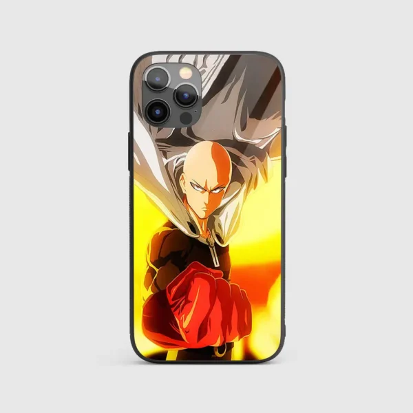 SaitamaGraphicGlassPhoneCaseBackView