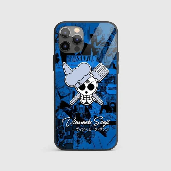 SanjiSymbolDesignGlassPhoneCasebackview