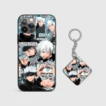 SatoruGojoCollageGlassPhoneCaseBackView