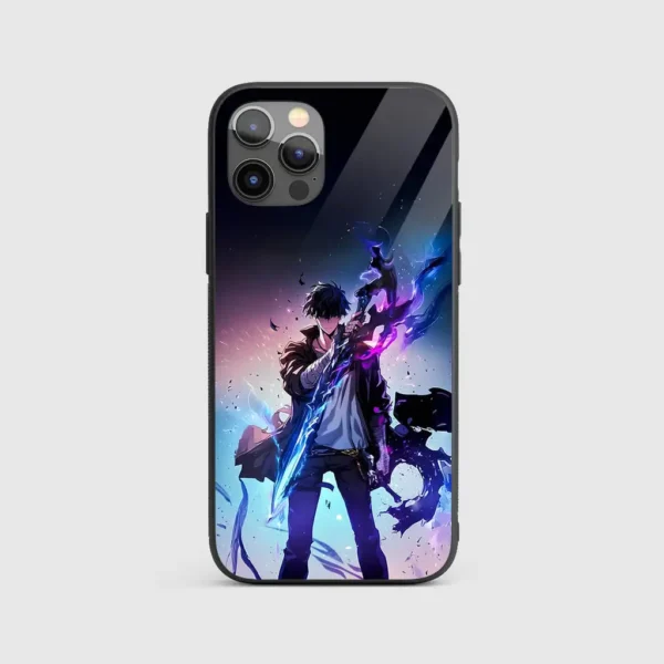 Sung Jinwoo LongswordSilicone Armored Phone Case Front View Min