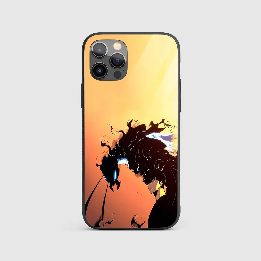 Sung Jinwoo Shadow Monarch Silicone Armored Phone Case Front View Min