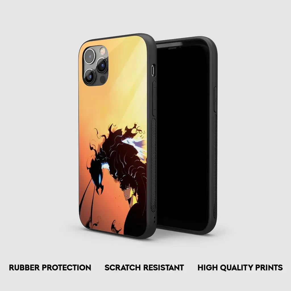 Sung Jinwoo Shadow Monarch Silicone Armored Phone Case Side View Min