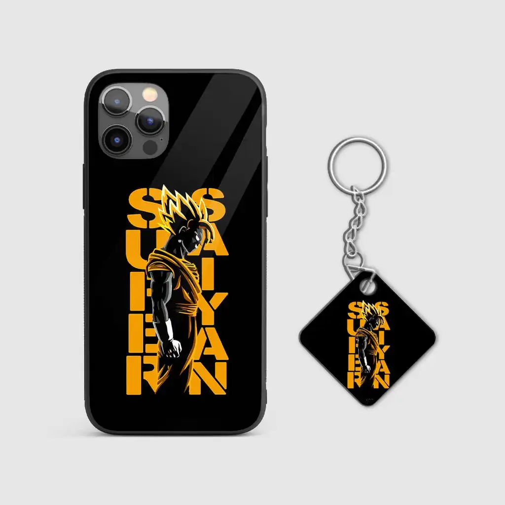 SuperSaiyanGlassPhoneCoverwithkeychain SuperSaiyanGlassPhoneCoverwithkeychain